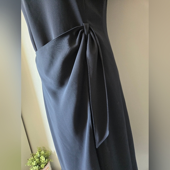 ARMANI COLLEZIONE  Navy Blue Short Sleeve Faux Wrap Midi Dress. Size 10 - Picture 3 of 15